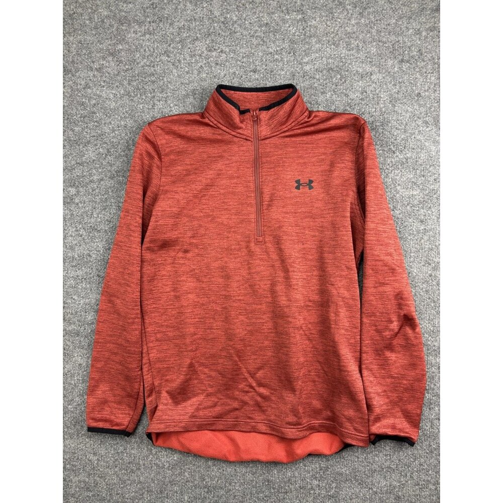 Under Armour Pullover Mens Small Red‎ Heather ColdGear 1/4 Zip Fleece Athletic